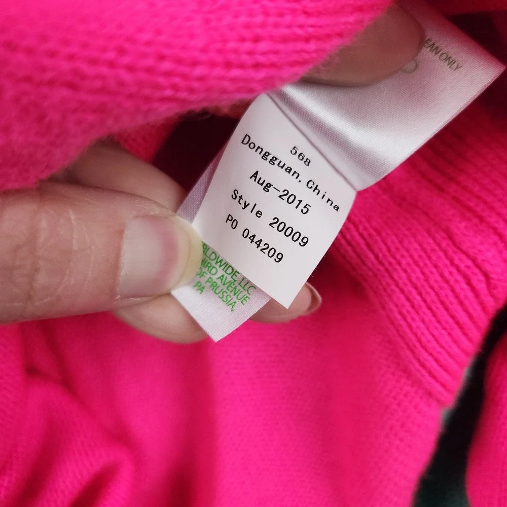 Lilly Pulitzer Poncho Womens One Size Pink Green Colorblock‎ Tassel Preppy Wrap
